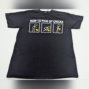 How To Pick Up Chicks Cartoon Mens T Shirt Size Small